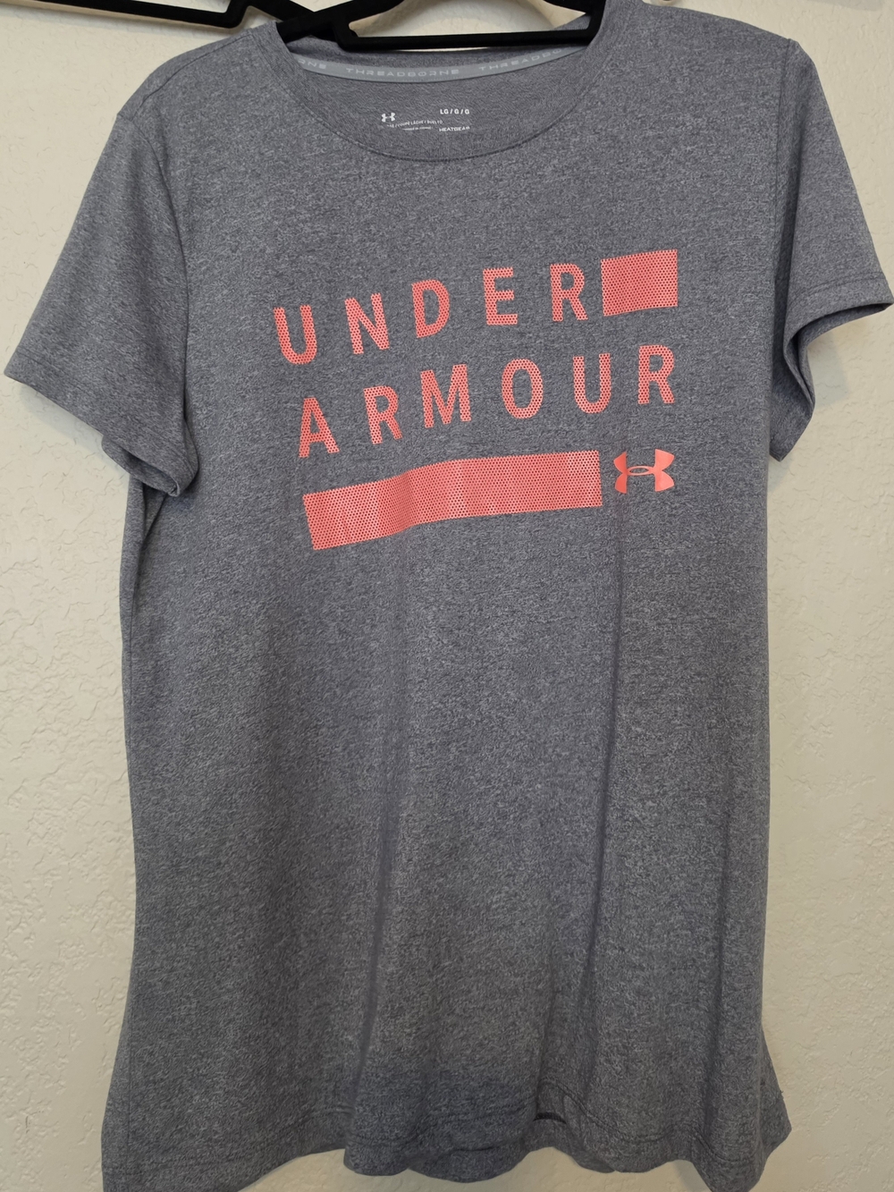 Under Armour Women’s Grey Graphic Tee with Coral Logo